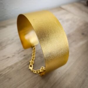 Gold Tone Wide Collar Choker Necklace Minimalist Statement Torque Bib Necklace